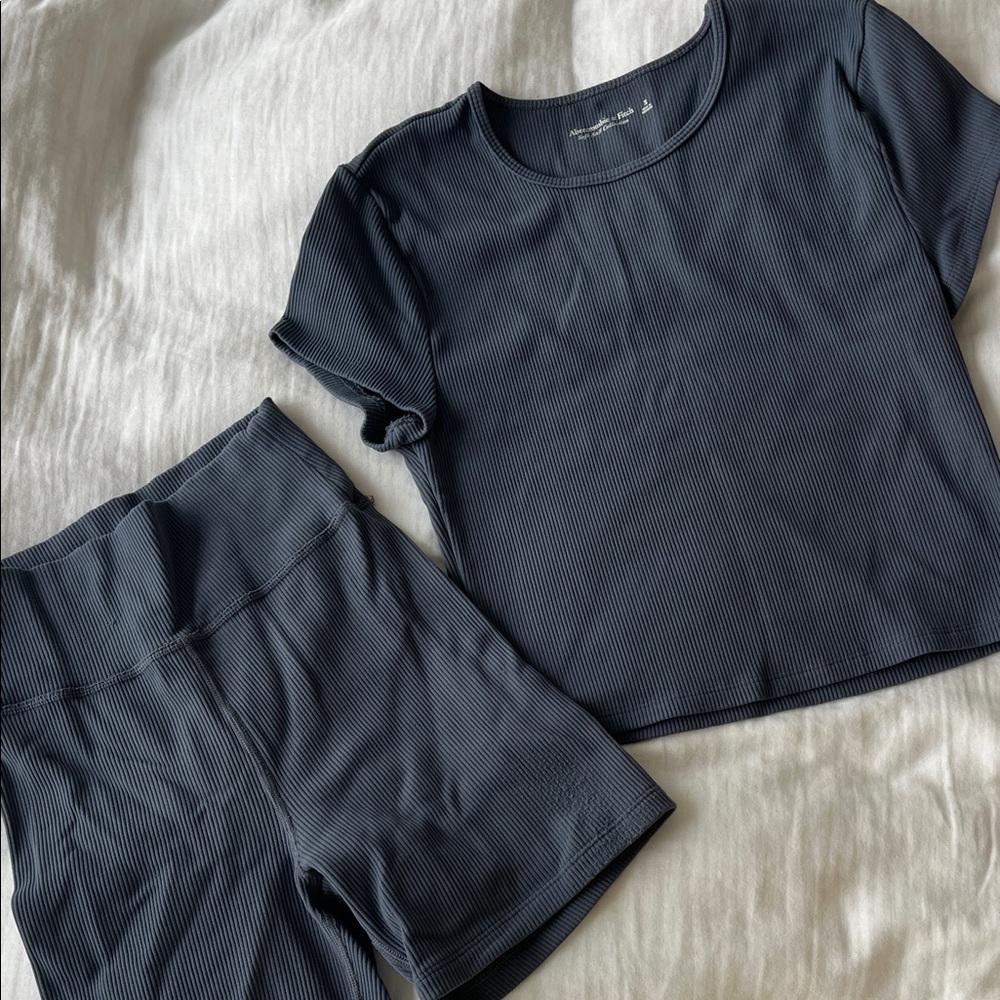 Abercrombie & Fitch Dark Blue Ribbed Set